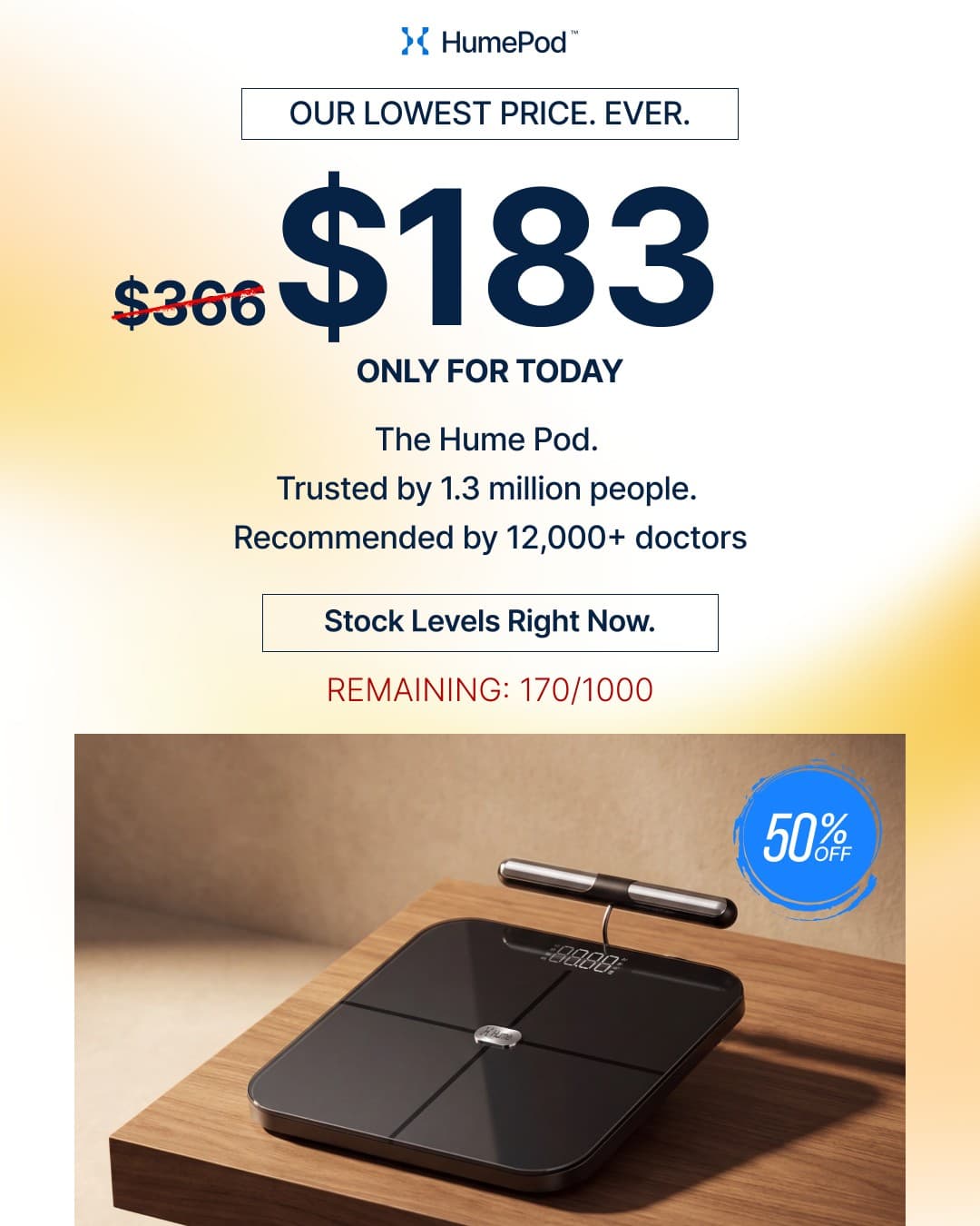 Hume Health · Offer-First Banner ad