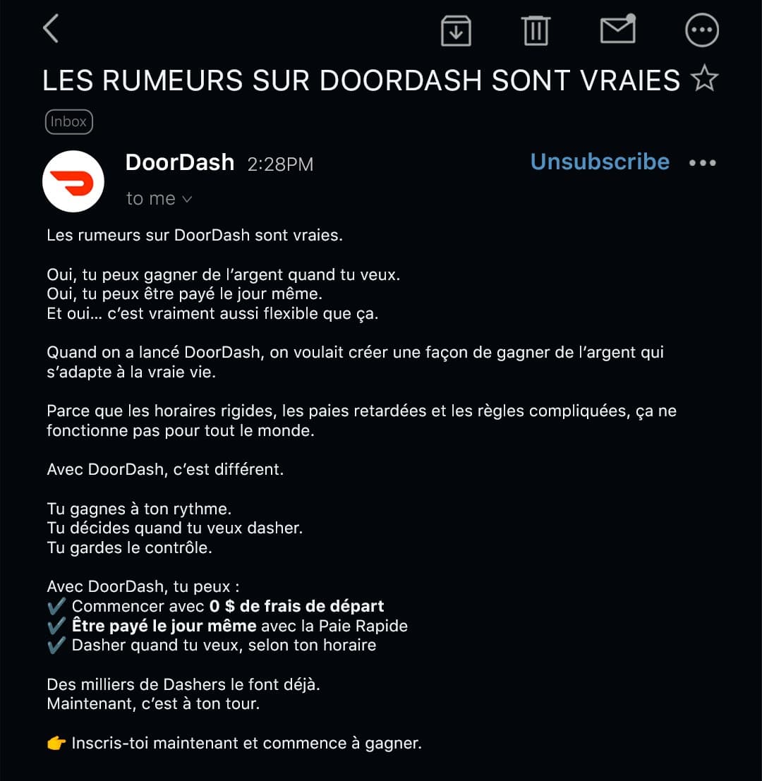 DoorDash · Email Mockup ad