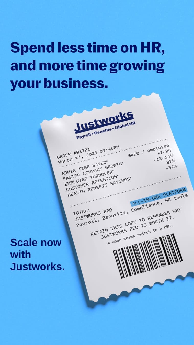 Justworks · Document Mockup ad