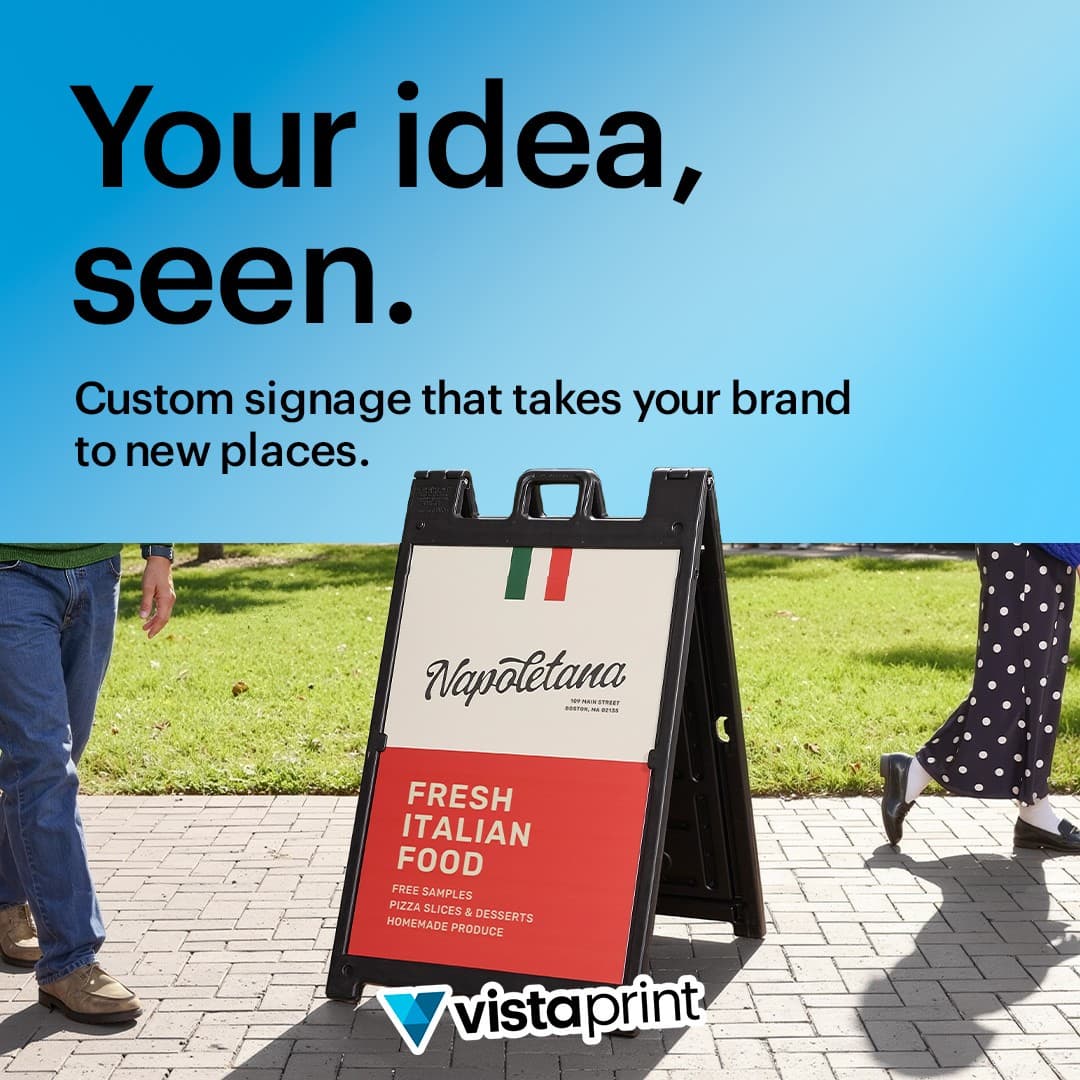 VistaPrint · Sign ad