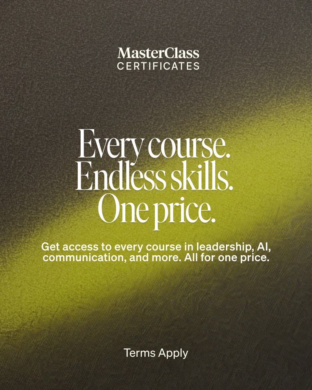 MasterClass · Offer-First Banner ad