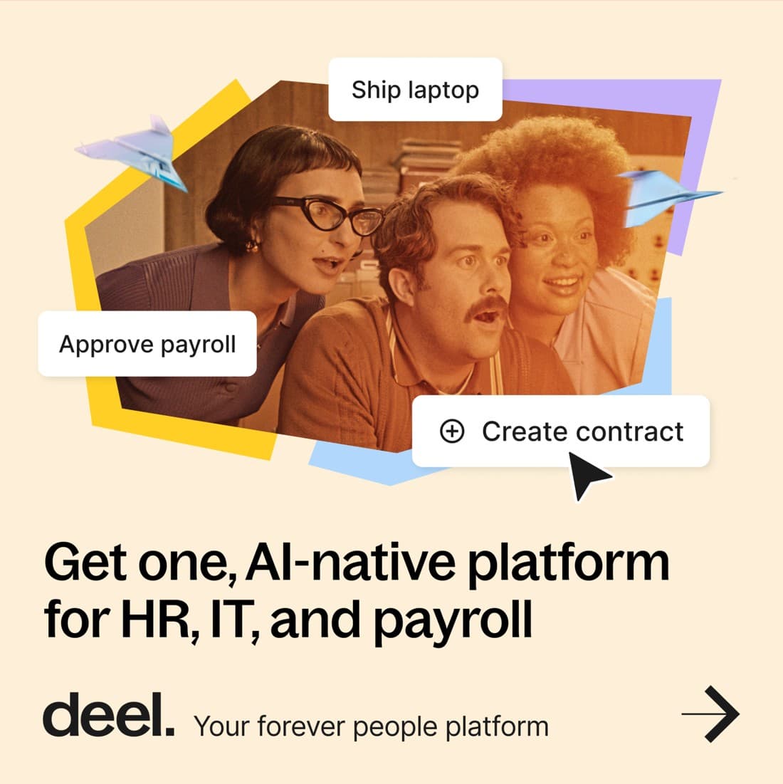Deel · Feature Benefit Pointout ad