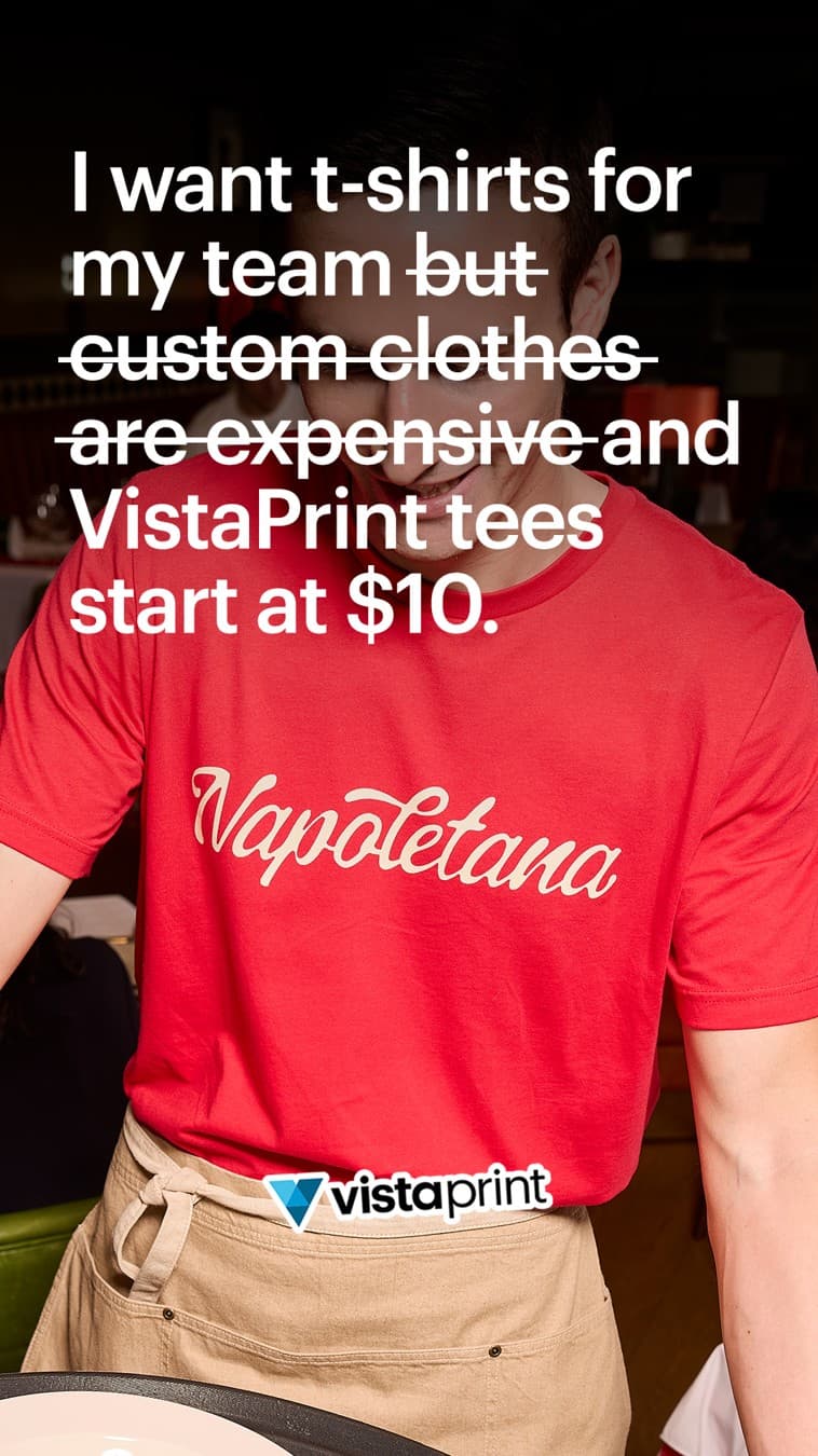VistaPrint · UGC Overlay ad
