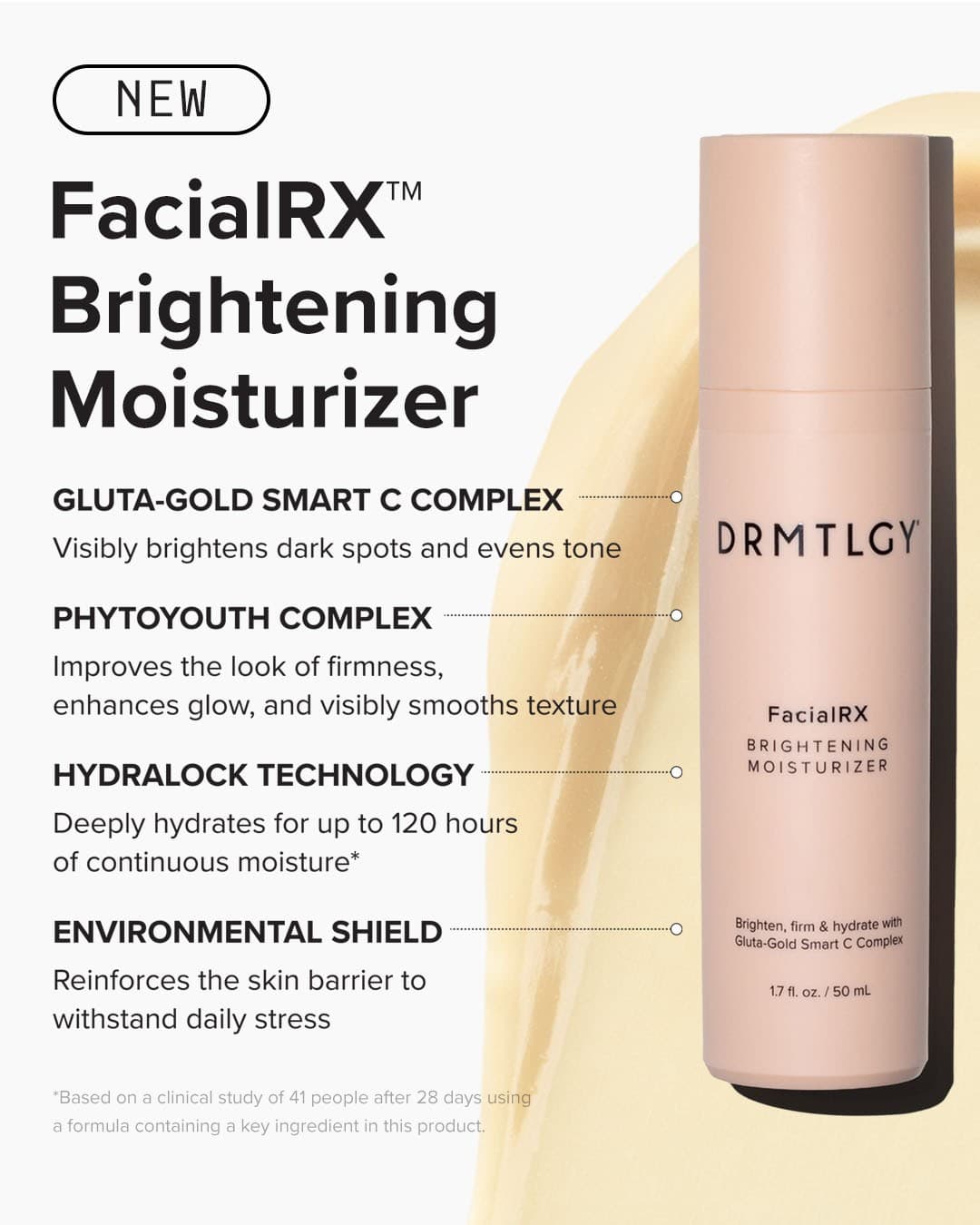 DRMTLGY · Feature Benefit Pointout ad