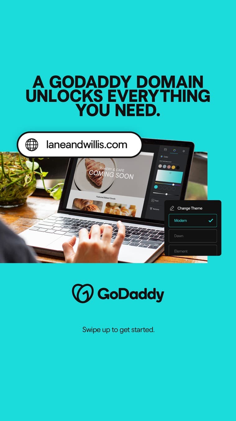GoDaddy · Lifestyle Image ad