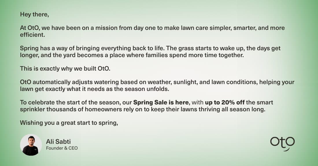 OtO Lawn · Letter ad