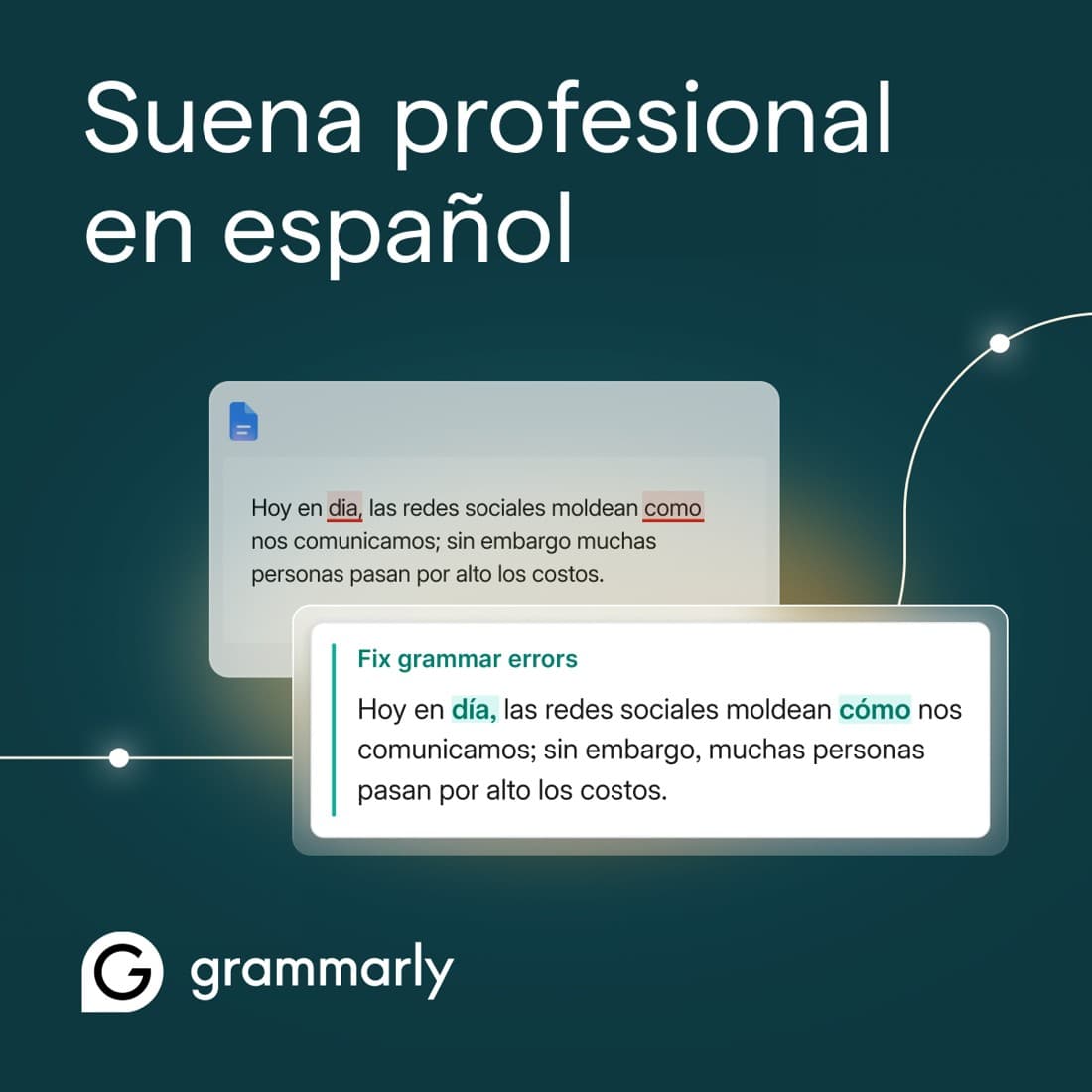 Grammarly · Before and After ad