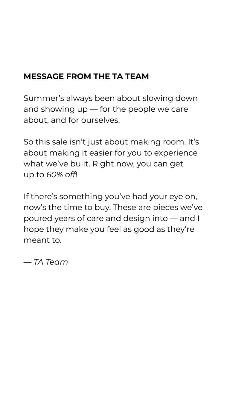 TA Menswear · Letter ad