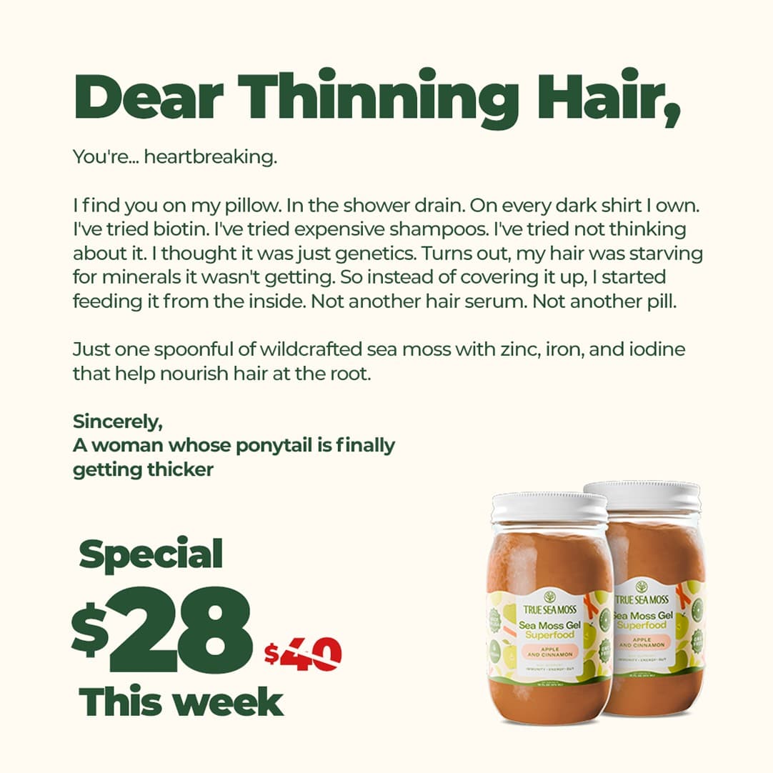 True Sea Moss Health · Letter ad