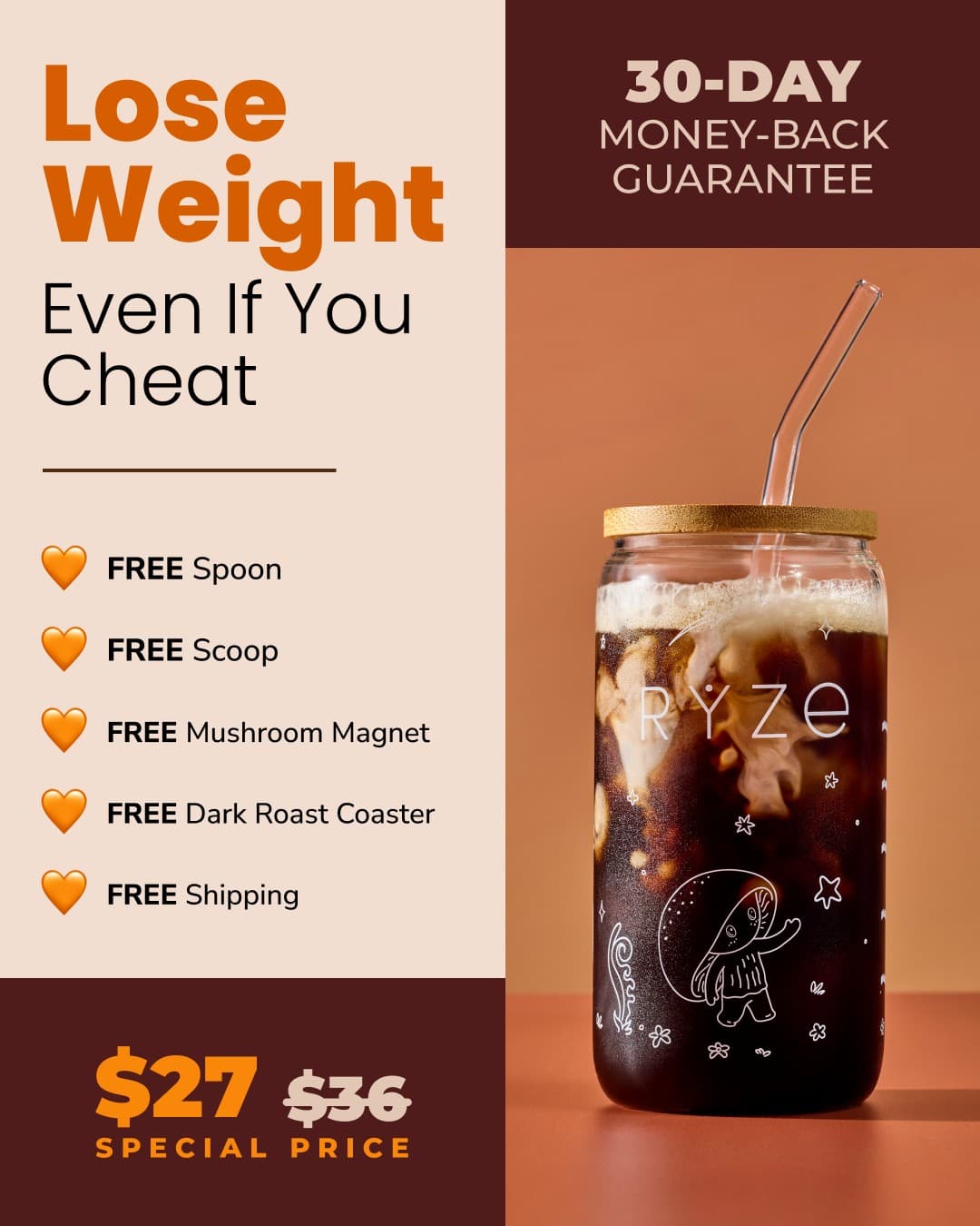RYZE Superfoods · Offer-First Banner ad