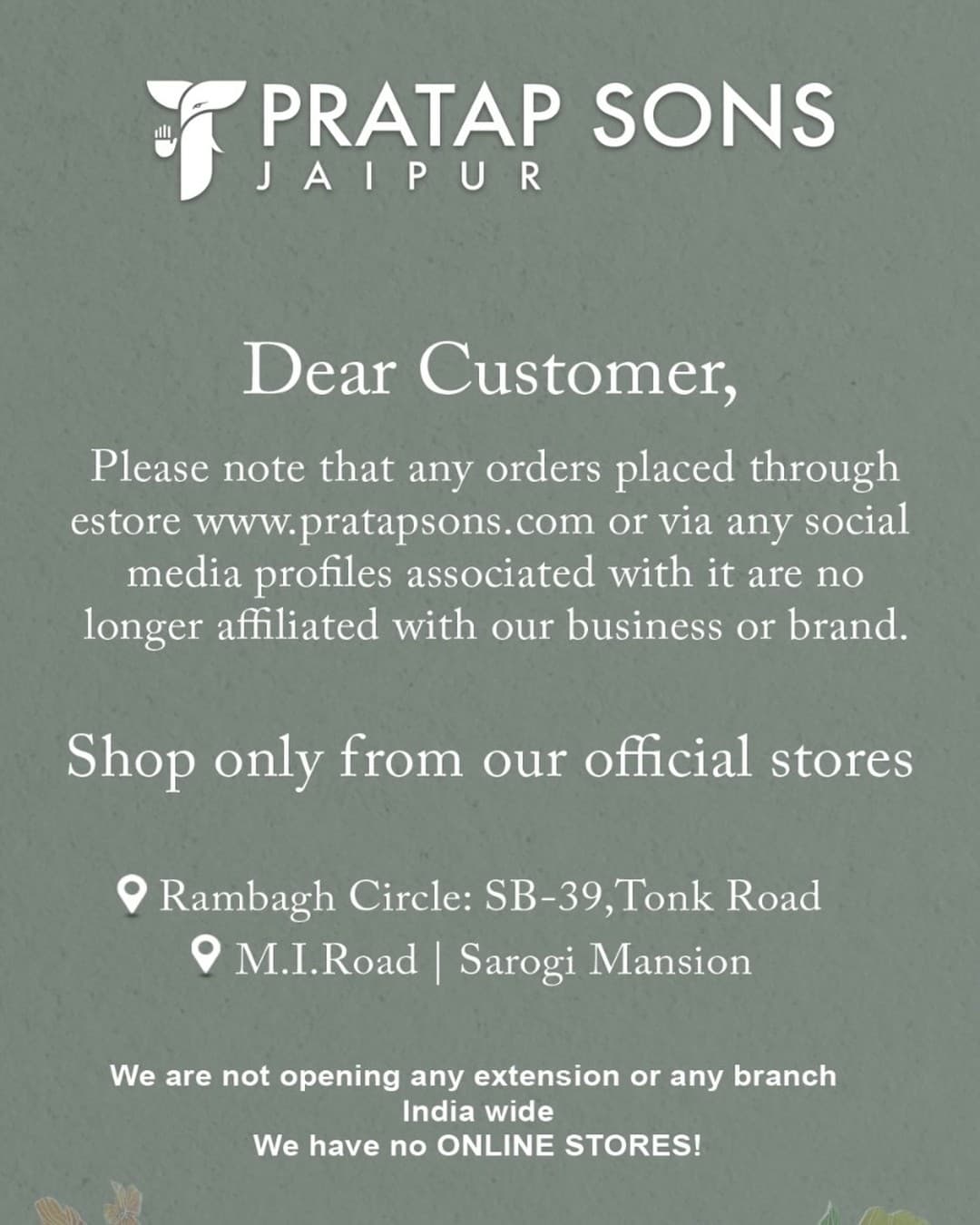 Pratapsonsjaipur · Letter ad