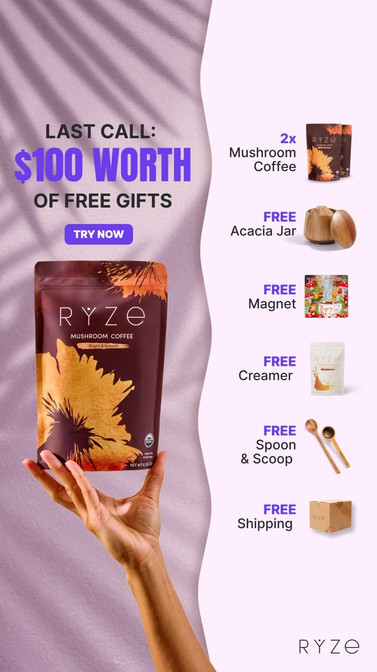 RYZE Superfoods · Offer-First Banner ad