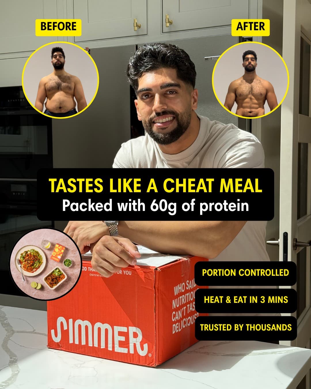 Simmer · Before and After ad