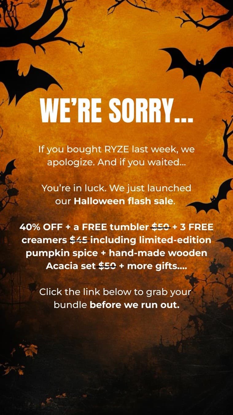 RYZE Superfoods · Offer-First Banner ad