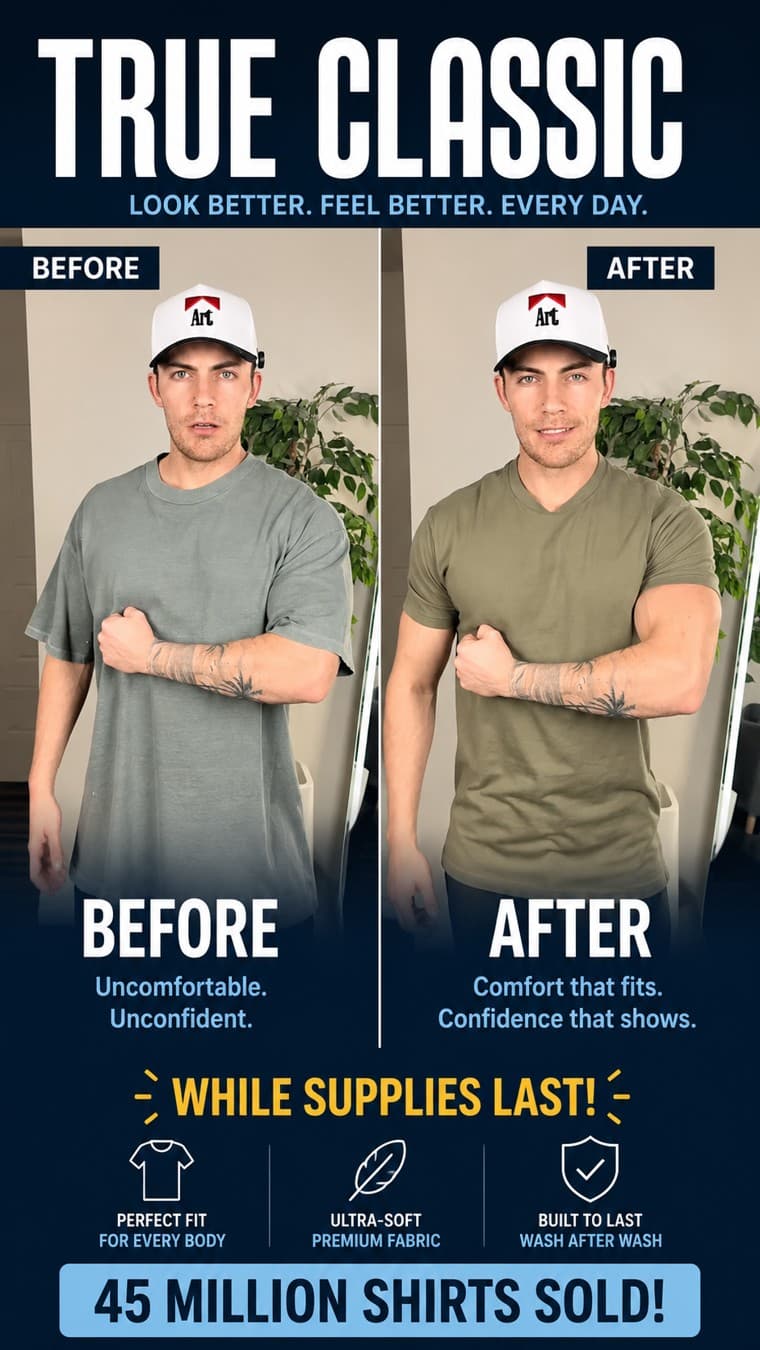 True Classic · Before and After ad