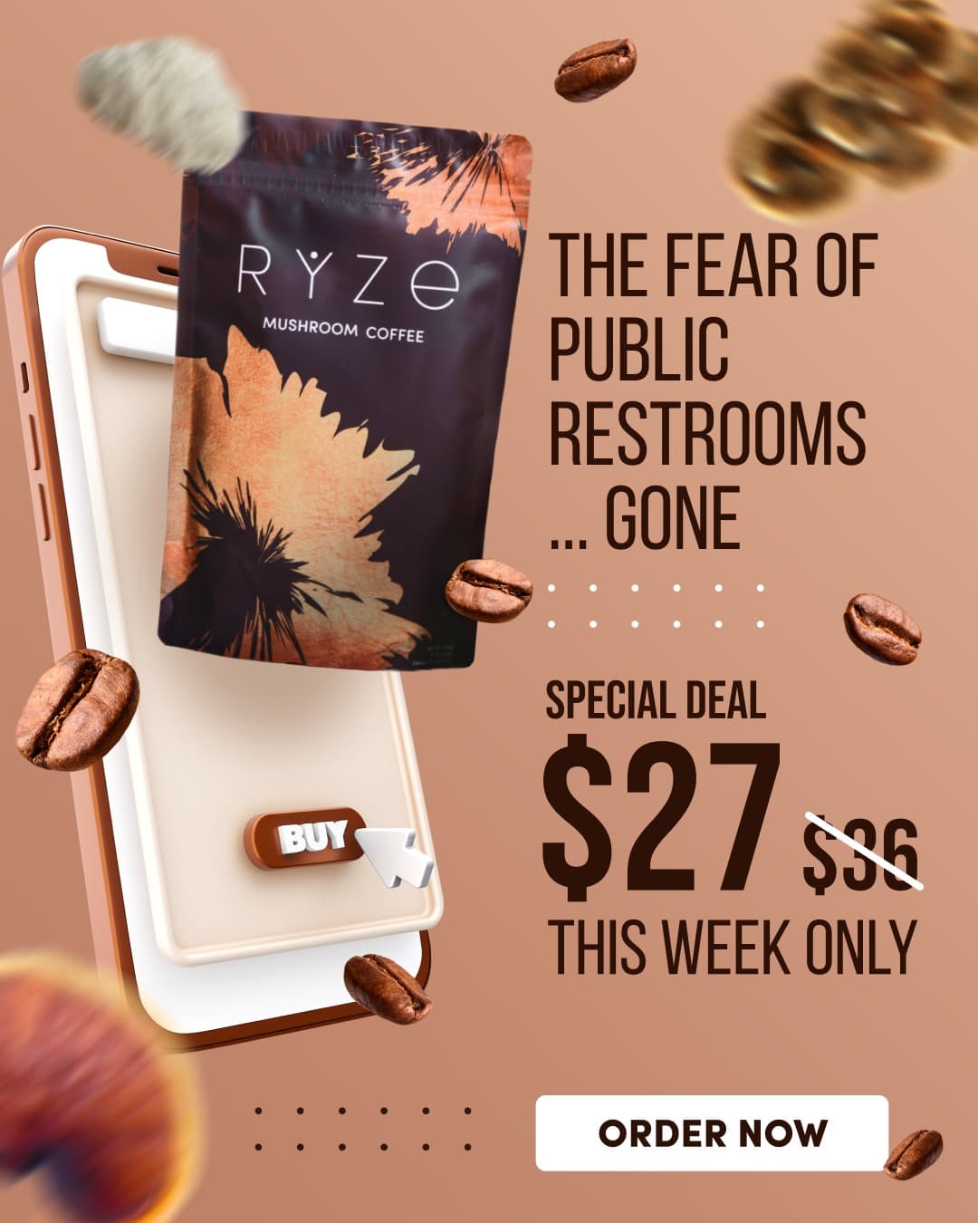 RYZE Superfoods · Offer-First Banner ad