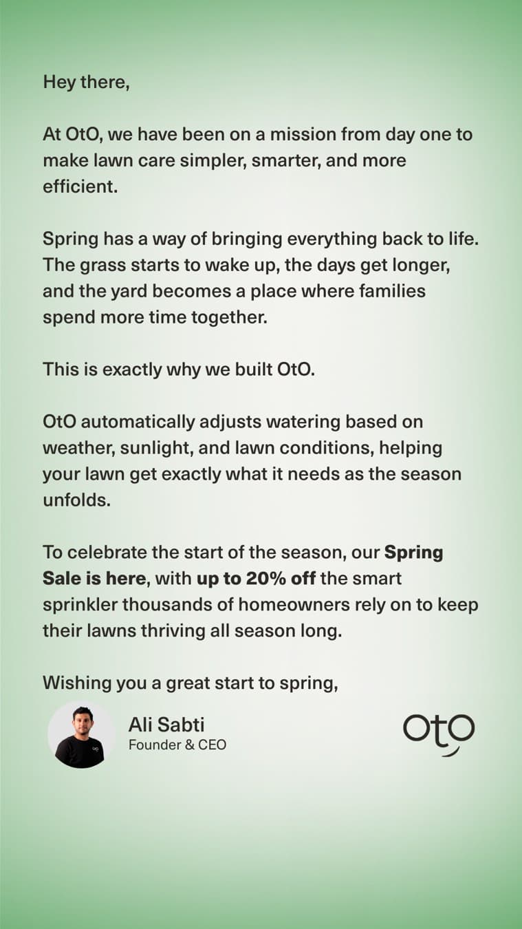 OtO Lawn · Letter ad