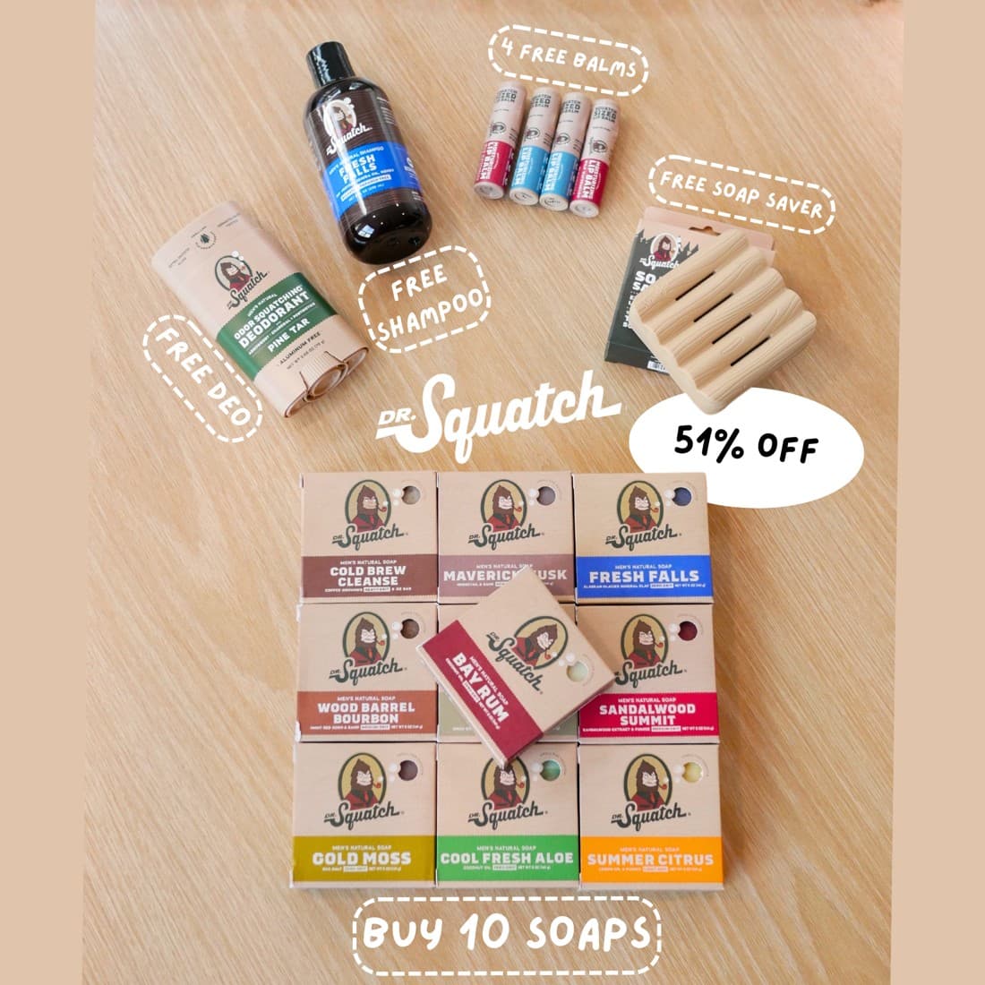 Dr. Squatch Ā· Flatlay ad