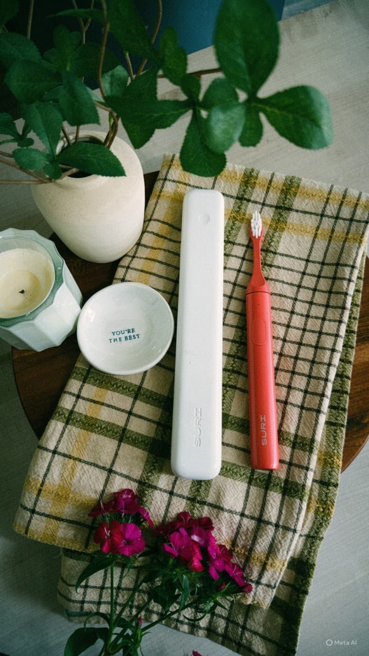SURI // Sustainable Rituals · Flatlay ad