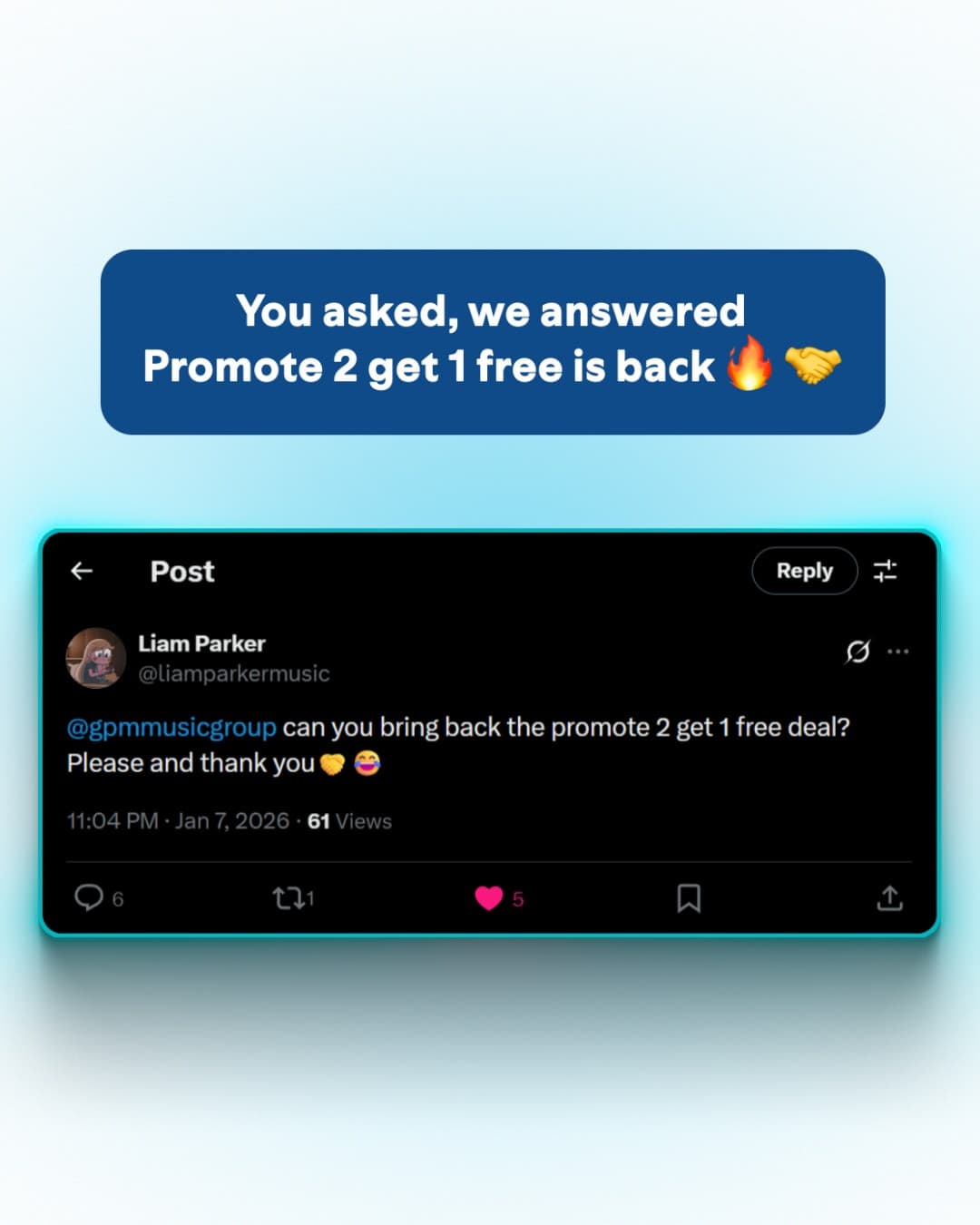 GPM Music Group · Social Comments ad