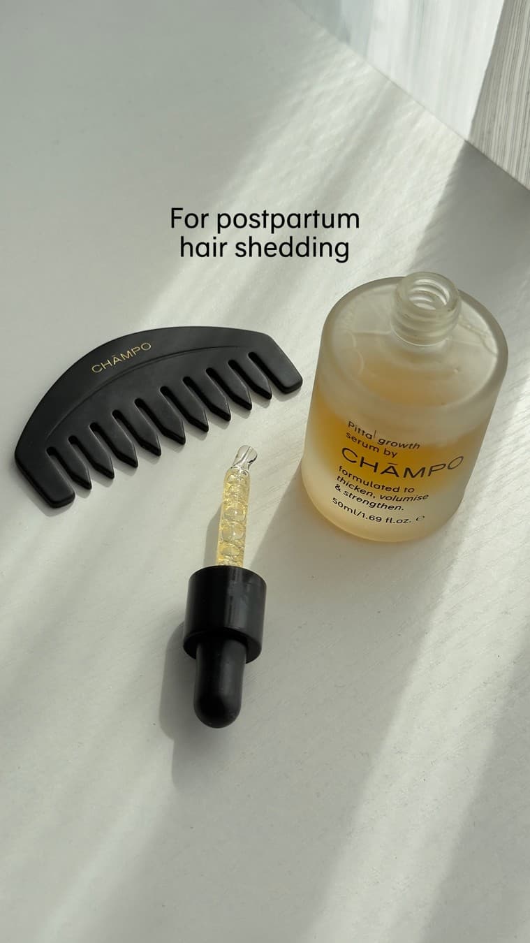 Chāmpo Haircare · Flatlay ad