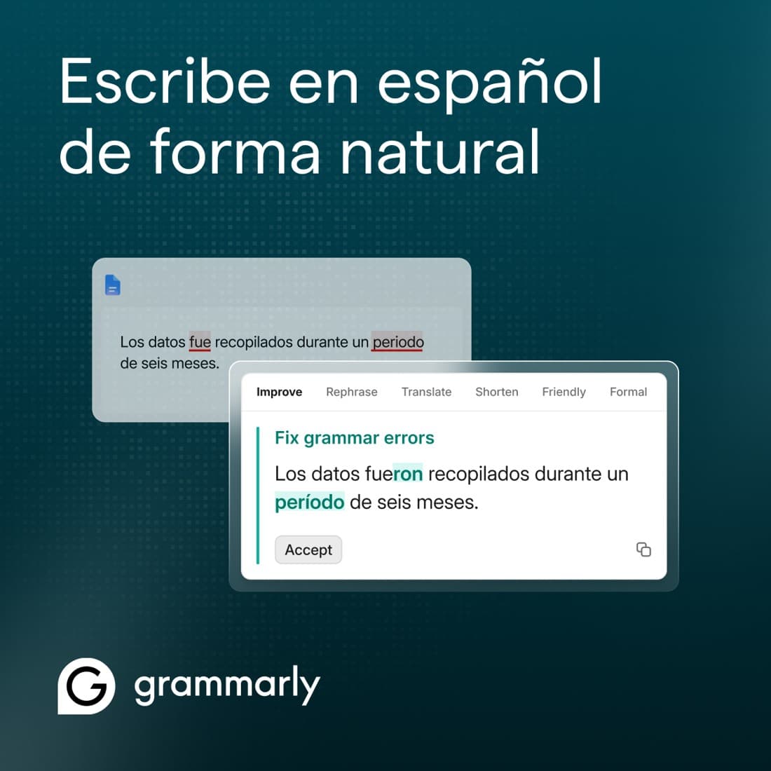 Grammarly · Before and After ad