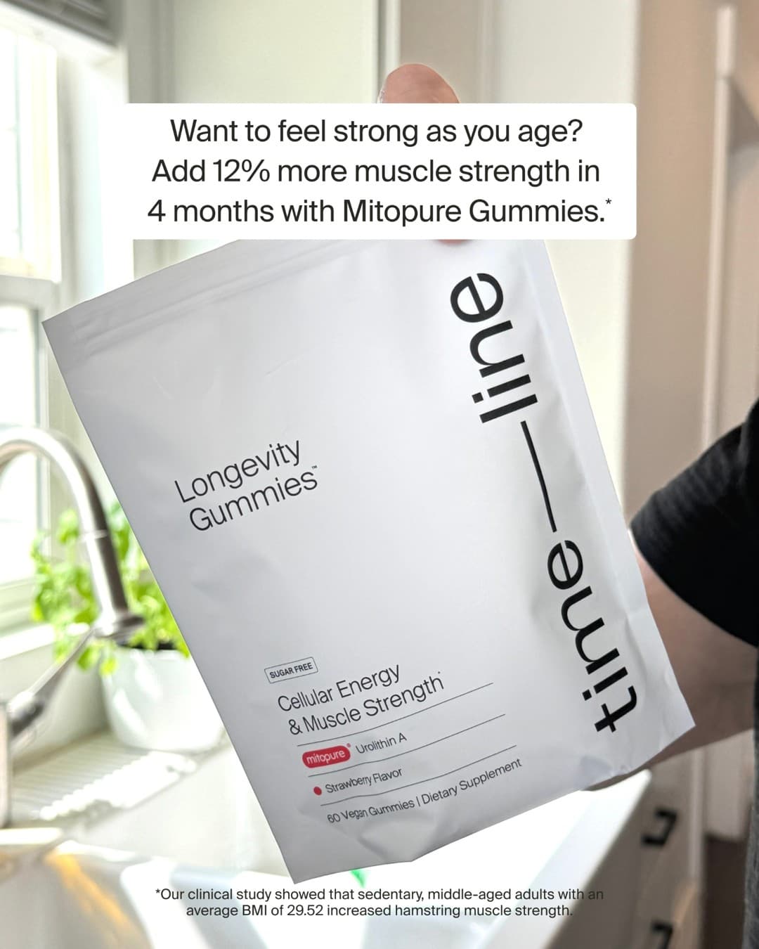 Timeline Longevity · UGC Overlay ad