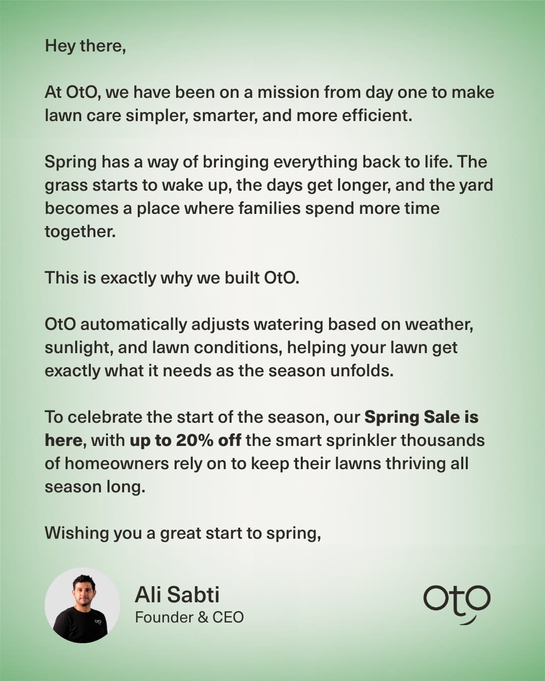 OtO Lawn · Letter ad