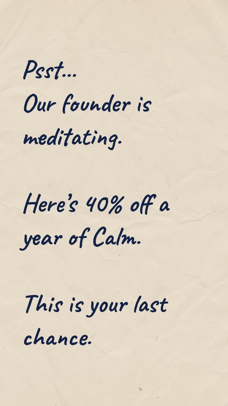 Calm · Letter ad