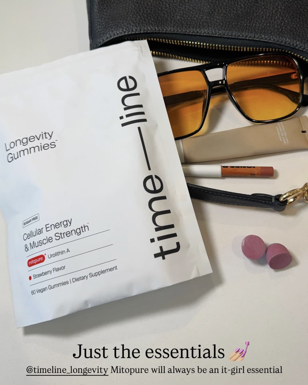 Timeline Longevity · Flatlay ad