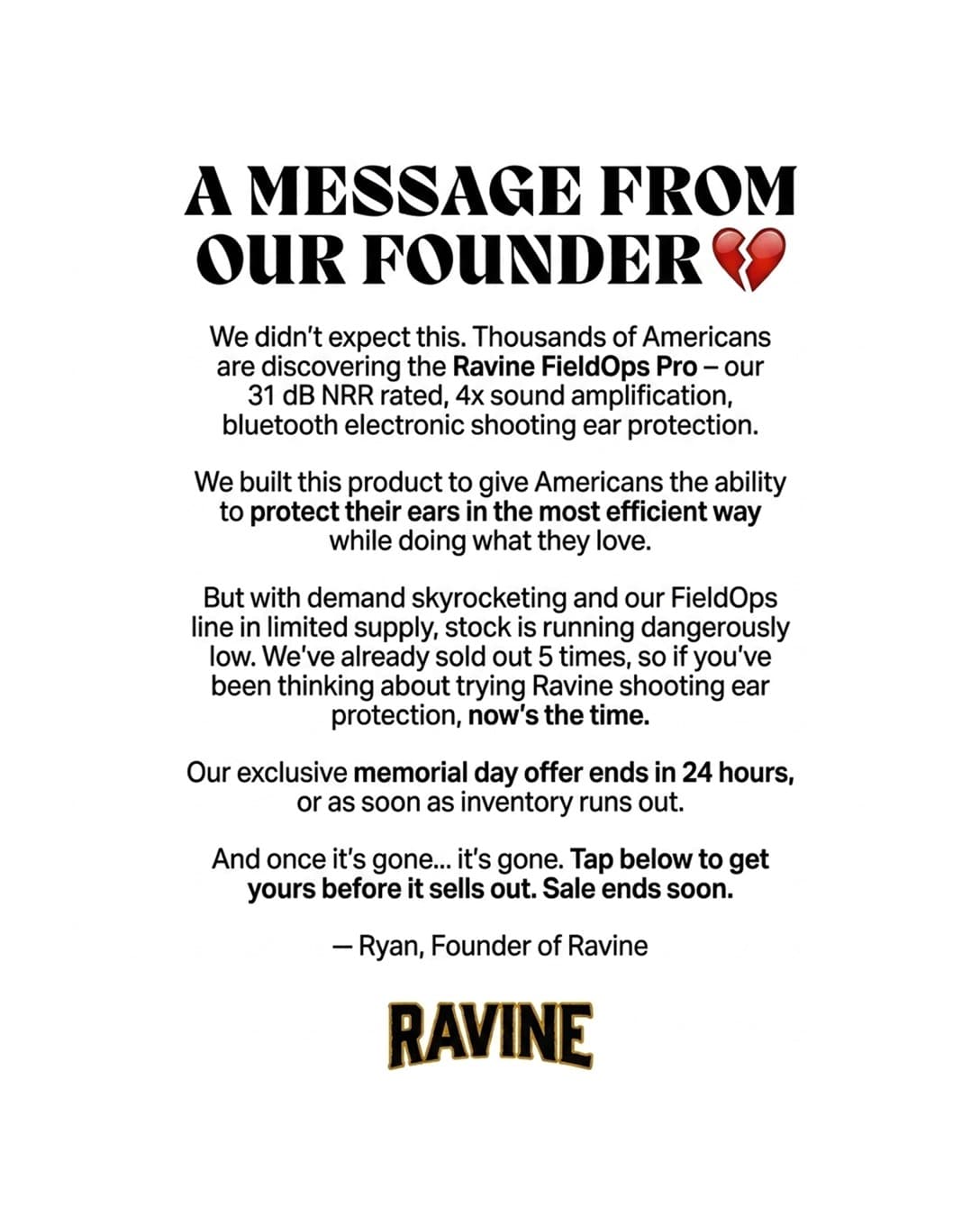 TryRavine · Letter ad
