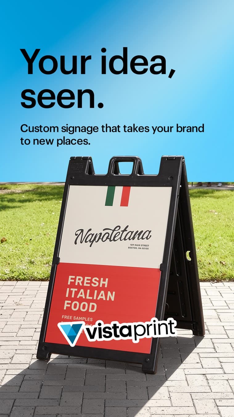 VistaPrint · Sign ad