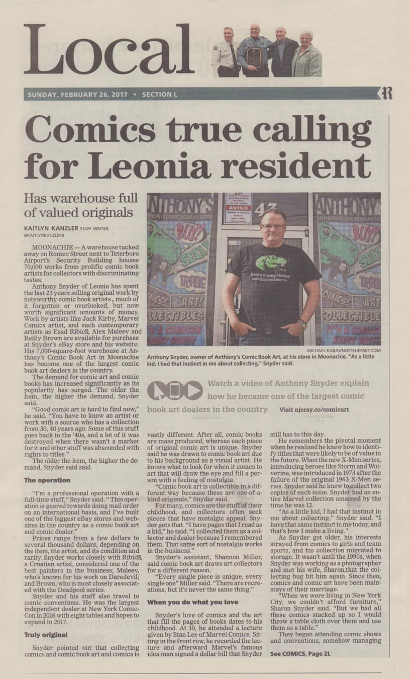 Anthony's Comic Book Art · Press ad
