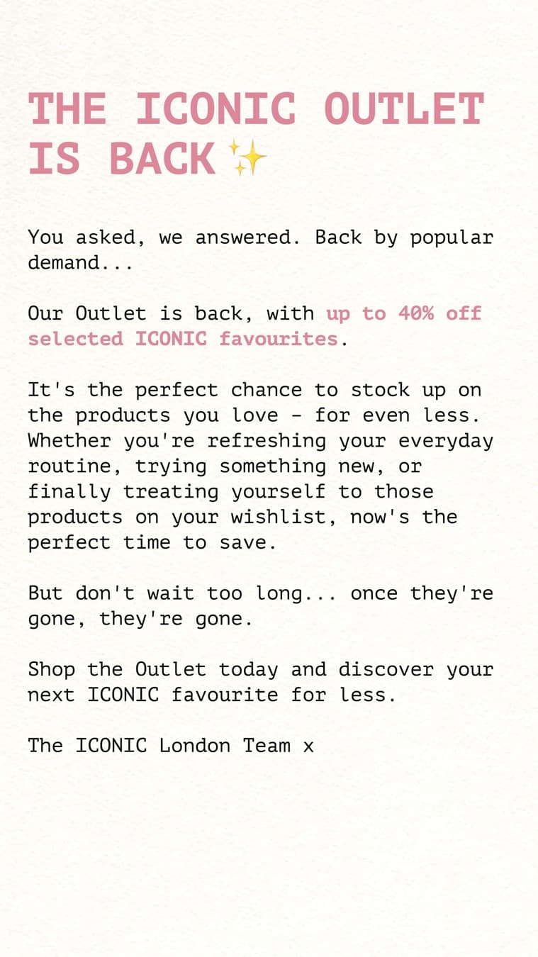 Iconic London · Letter ad