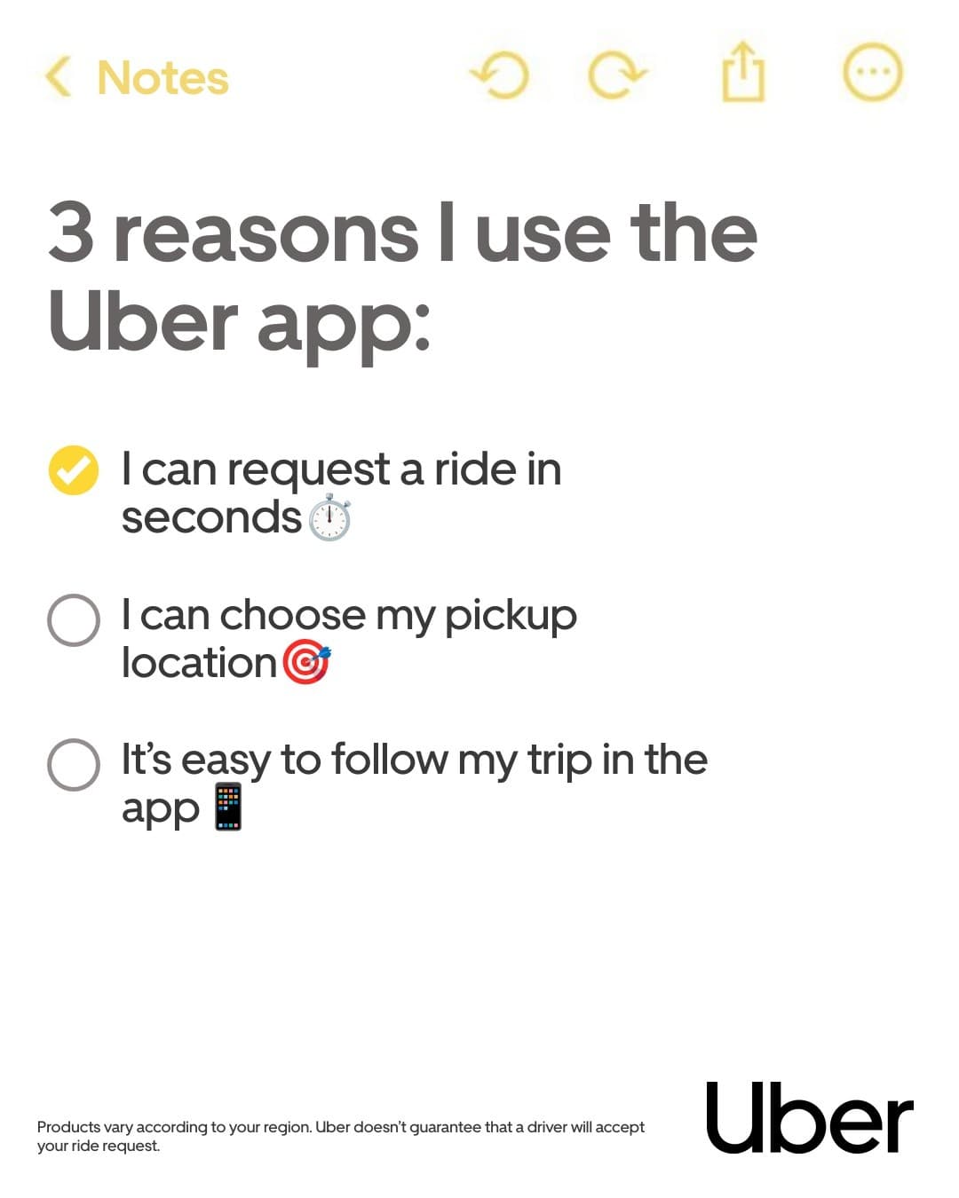 Uber · Notes App ad