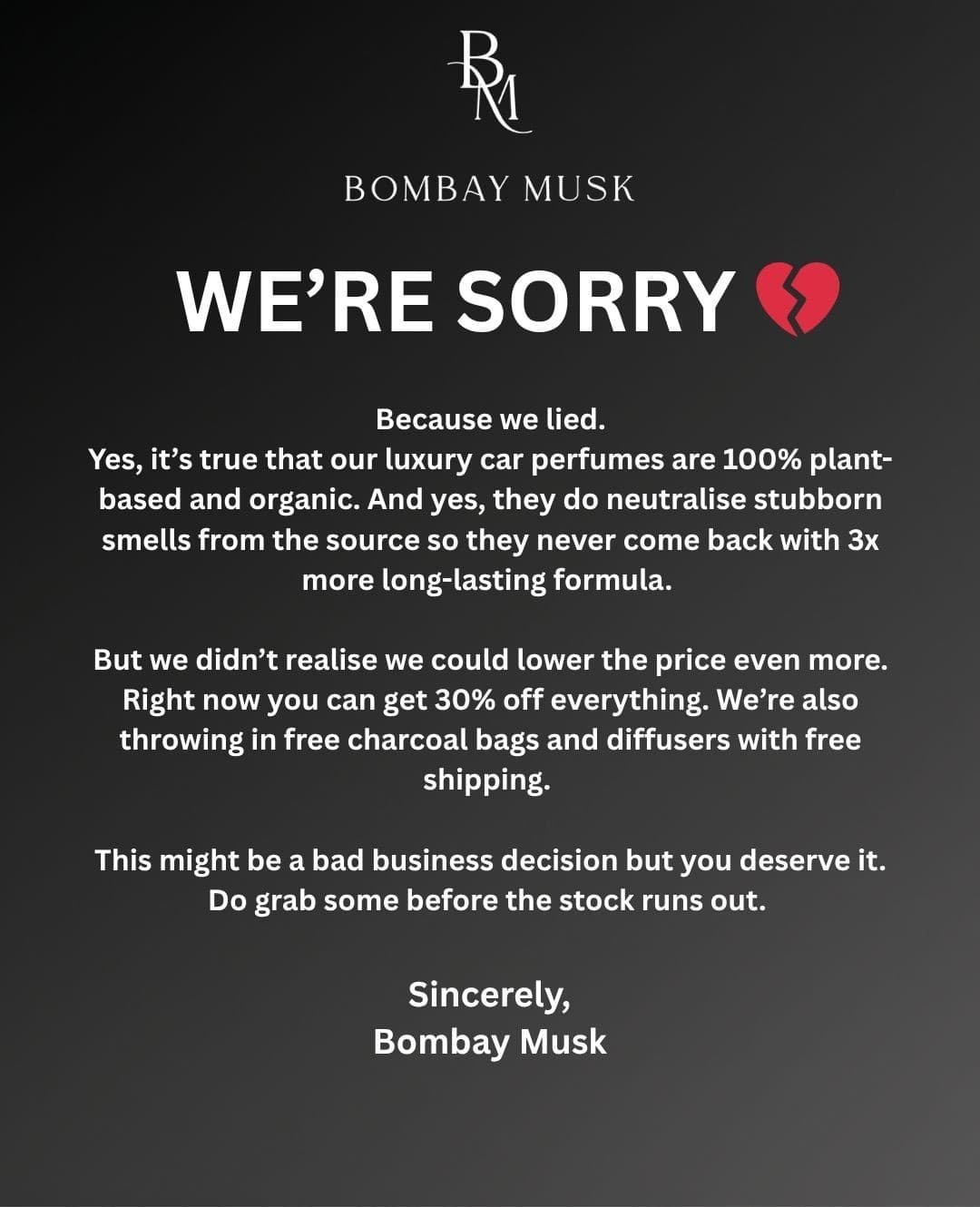 Bombay Musk · Letter ad