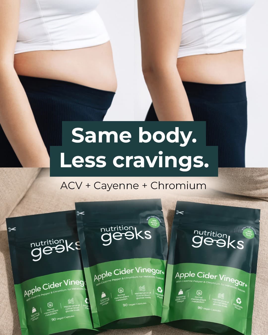 Nutrition Geeks · Before and After ad