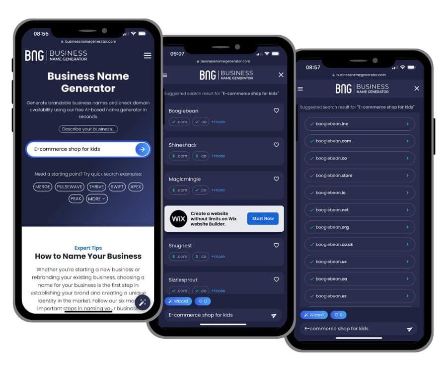 BusinessNames · Product UI Demo ad