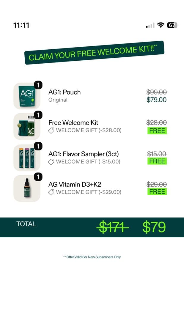 AG1 · Offer-First Banner ad