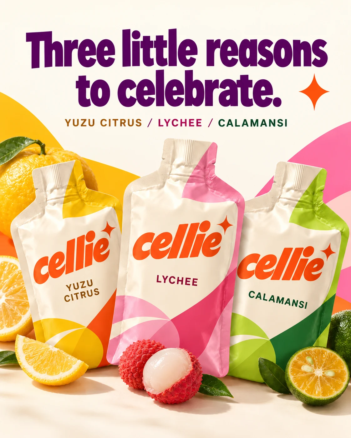 Cellie creative adapting the saved Oats Overnight reference with its own product and identity
