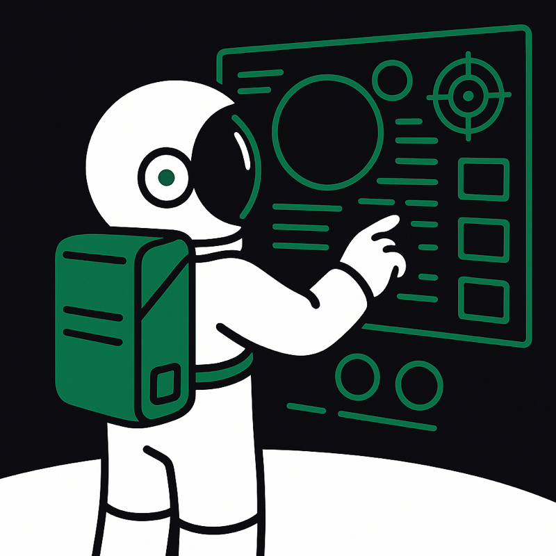 Spock analyzing a dashboard